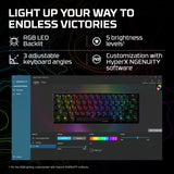 HyperX Alloy Origins 60 – Teclado mecánico para juegos - Formato ultracompacto al 60 % – Tecla HyperX Aqua (táctil) - Cubiertas de PBT de doble capa de las teclas - Retroiluminación LED RGB