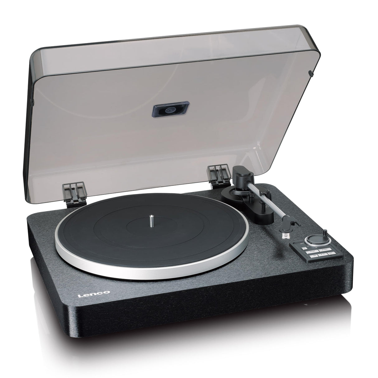 Lenco LBTA-165BK Tocadiscos Totalmente automático - Bluetooth 5.3 - Carcasa de Madera - Platos de Metal y Pastilla AT3600L - Arranque automático y Retorno automático - 2 velocidades (33/45 RPM) -