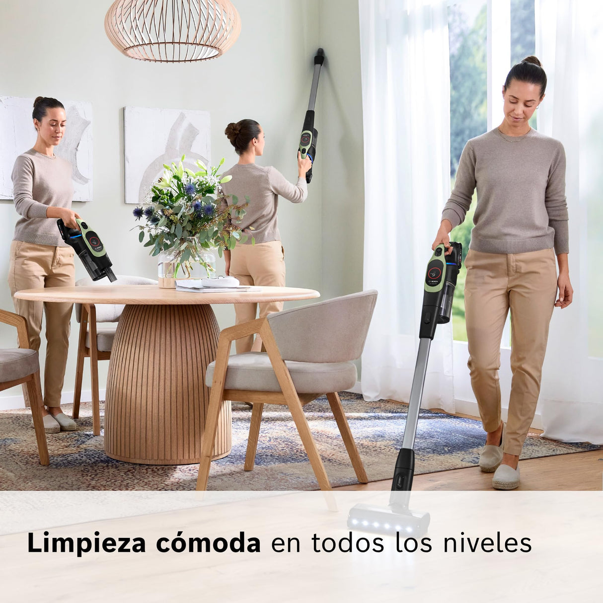 Bosch, Aspirador sin Cable Unlimited 9, batería de 3,0 Ah, tecnología MicroClean, depósito de Polvo de fácil Vaciado, Luces LED, Verde, BBS921TBA