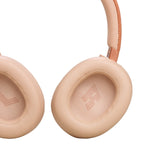 JBL Auriculares inalámbricos circumaurales Live 770 NC, con tecnología Bluetooth y cancelación adaptativa de ruido, hasta 65 horas de reproducción, beige