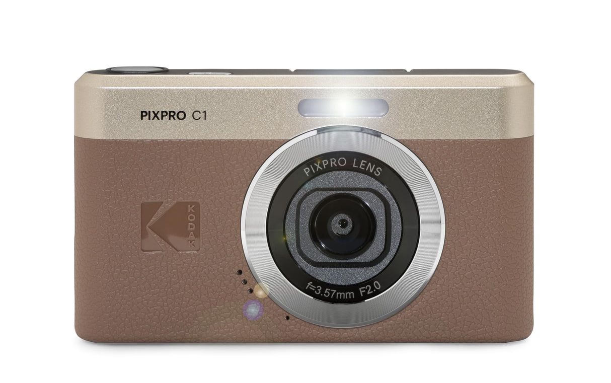 KODAK Pixpro C1 - Cámara Digital ultracompacta | 13MP BSI CMOS, Zoom 4X, Pantalla LCD de 2.8 Pulgadas, Flash LED - Marron