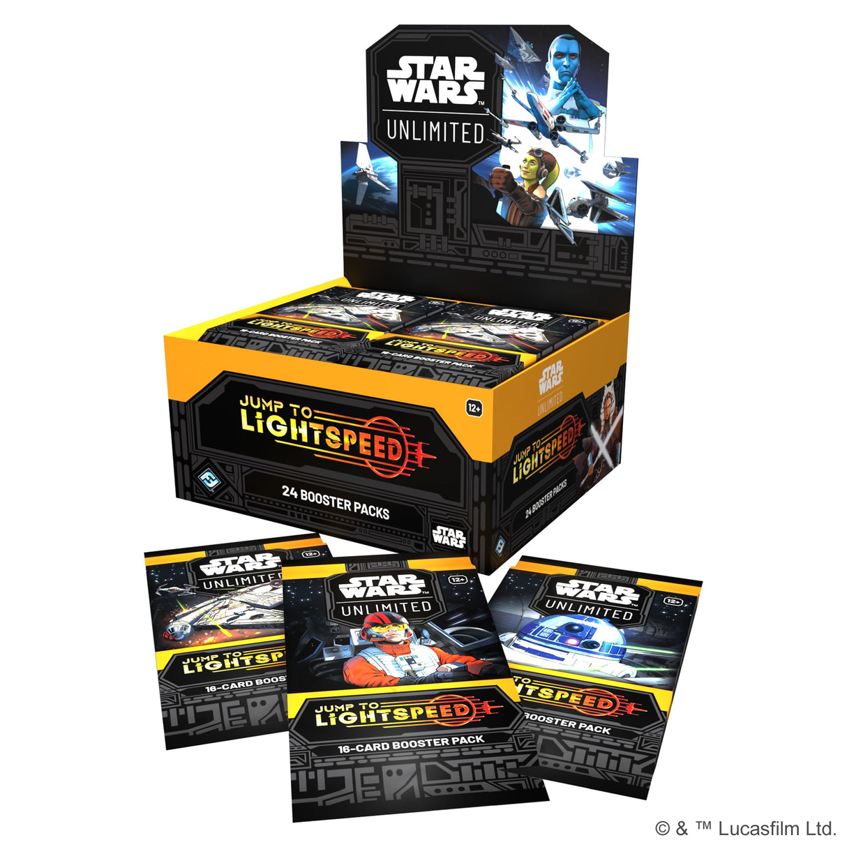 Fantasy Flight Games - Star Wars: Unlimited TCG Jump to Lightspeed Booster Display (Set of 24 Booster Packs) - Trading Card Game for Kids & Adults, Ages 12+, 2+ Players, 20 Min Playtime