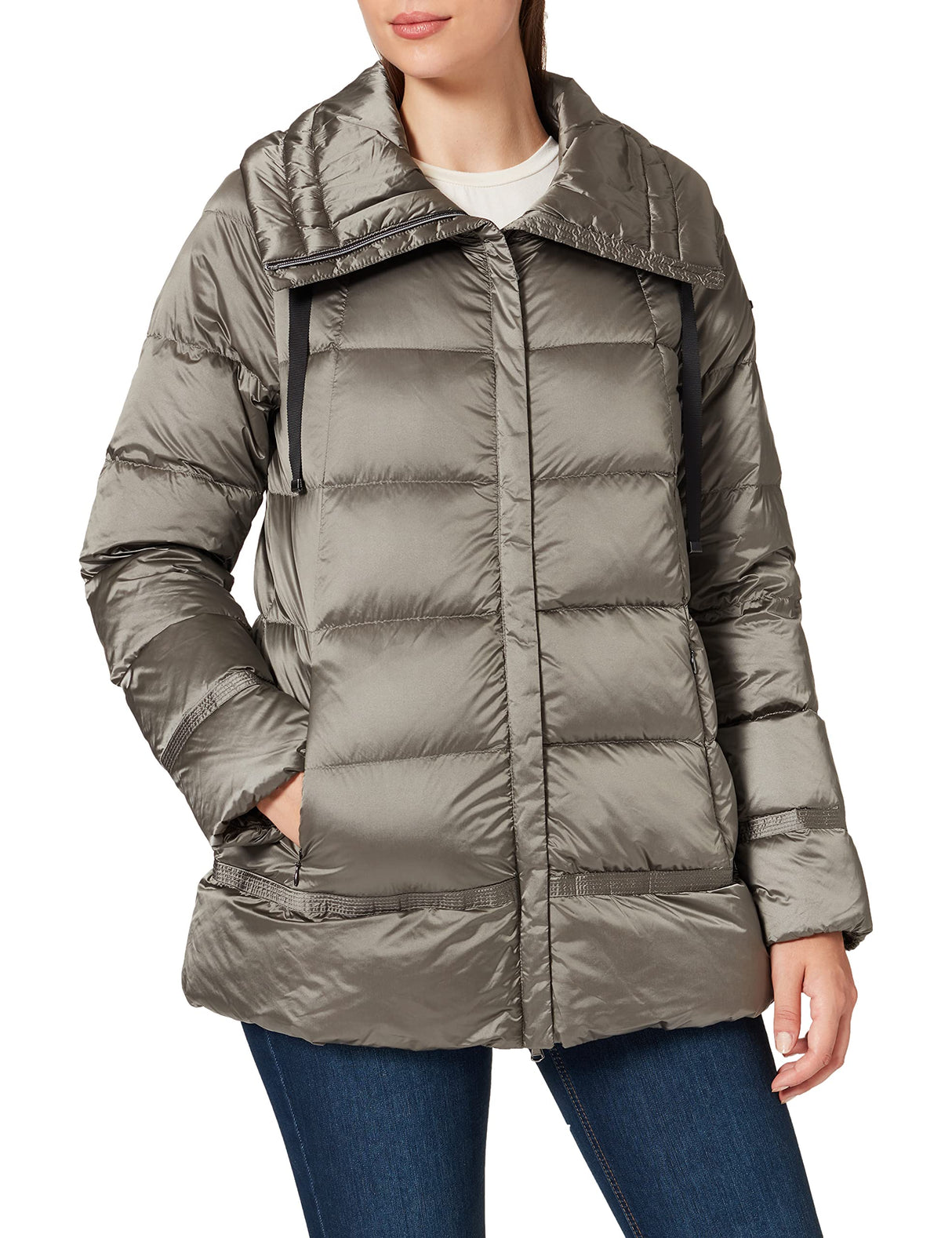 Geox W ADRYA Mujer Chaqueta de plumón, Gris (Dark Cloudy Grey), 46