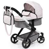 Bayer Design 17031AA Cochecito de muñeca Combi Xeo, Carro para muñecos, Bolsa, Convertible, Regulable en Altura