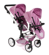 Bayer Chic 2000 - Cochecito para muñecas Linus Duo para niños de 4 a 8 años, Color Rosa Vaquero, 690-62