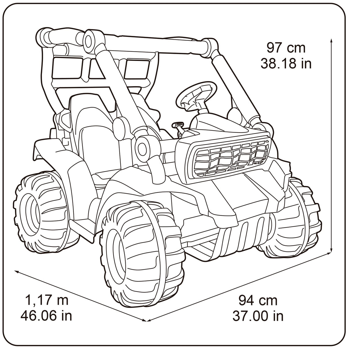 FEBER Buggy - Coche eléctrico de 2 plazas para niños y niñas de 3 años en adelante, 12V (Famosa 800012472)