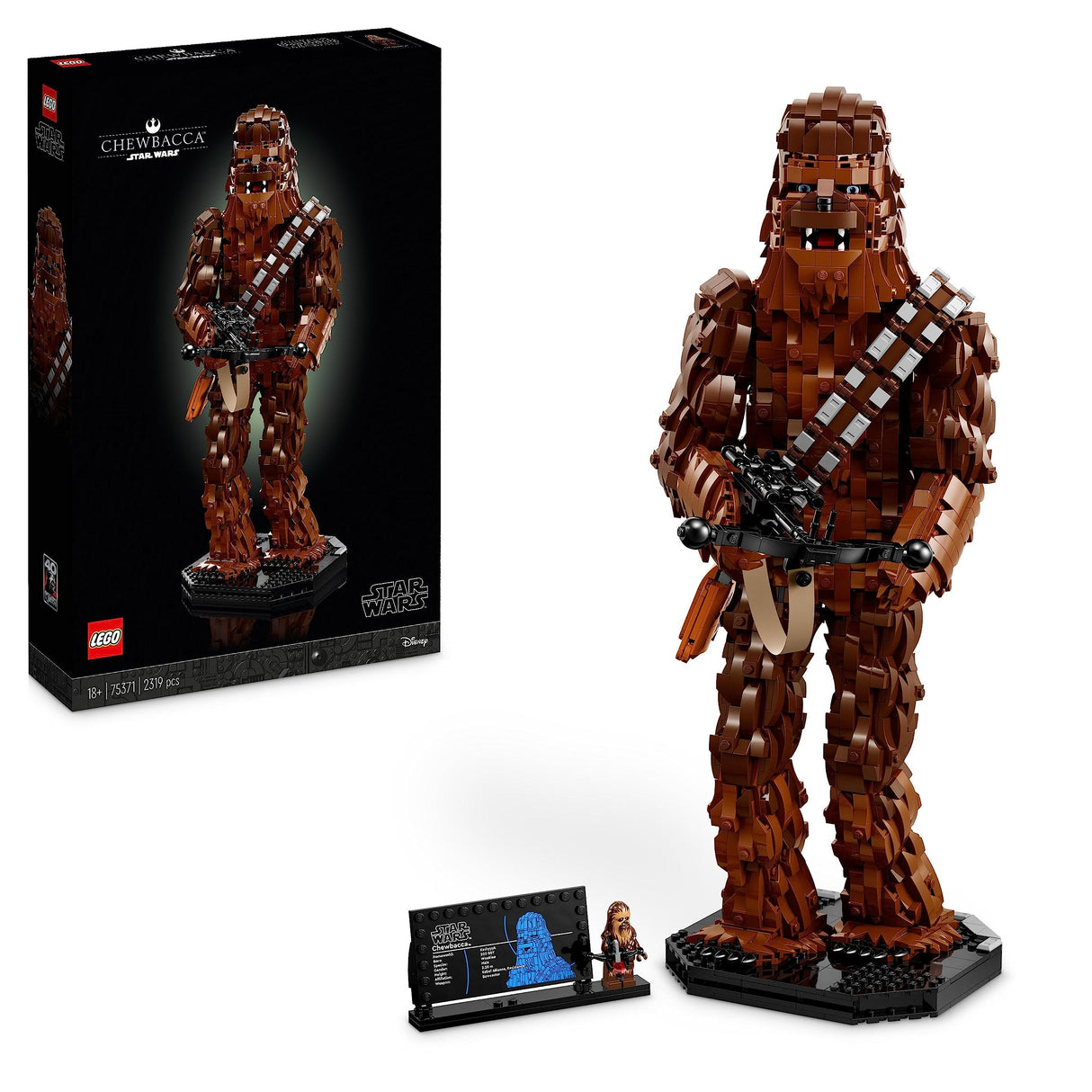 LEGO 75371 Star Wars Chewbacca, Figura Coleccionable de Wookiee con Ballesta, Minifigura, Maqueta del 40º Aniversario de El Retorno del Jedi para Adultos, Regalo para Adolescentes, Hombres, Mujeres