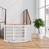 Relaxdays Niños Barrera Seguridad Perros, Animales, Valla Protección Mascotas, Puerta, 70x154cm, Plegable, 3 Paneles, Blanca, Tablero de Fibras