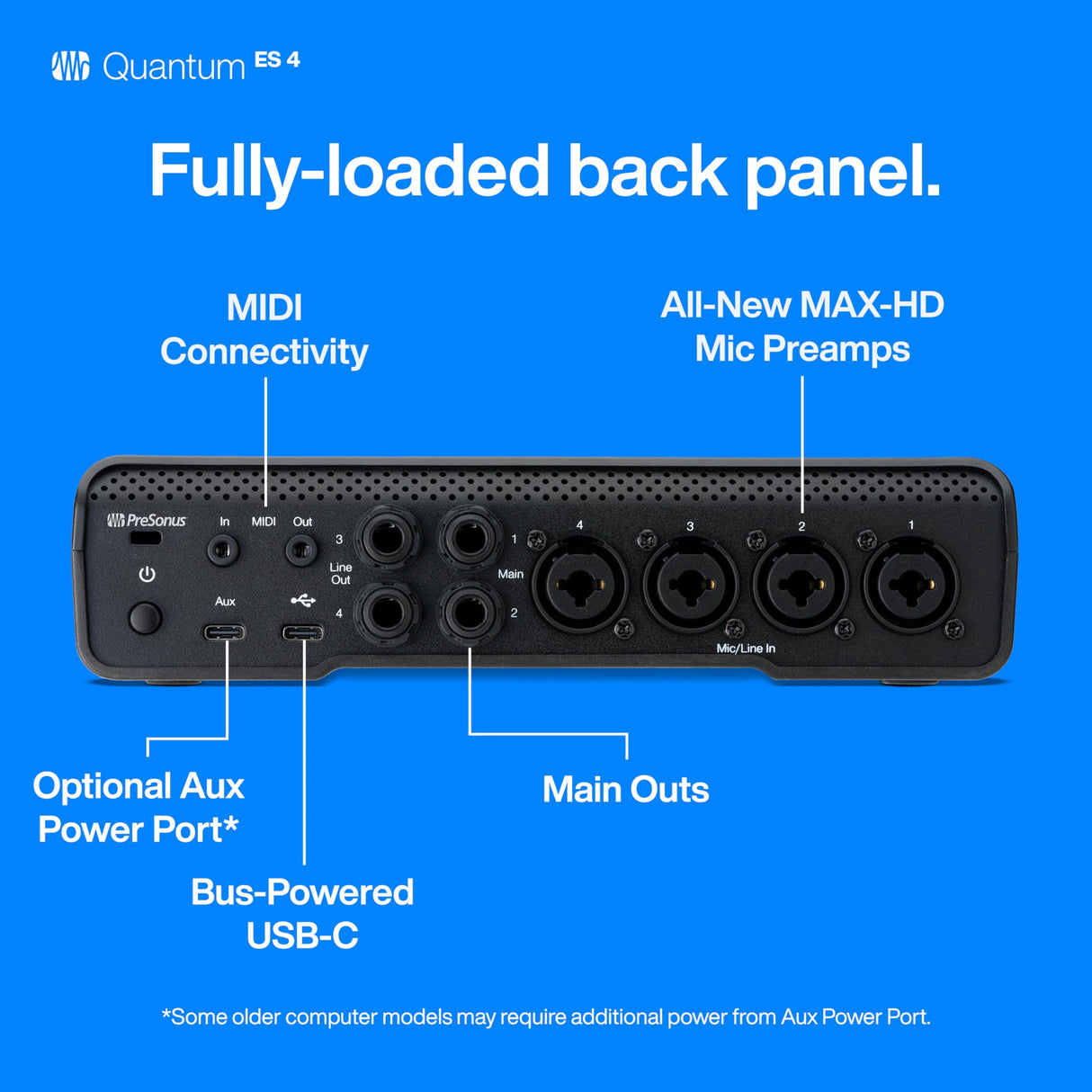 PreSonus Quantum ES 4, USB-C Audio Interface, 2x2, 24-bit / 192 kHz