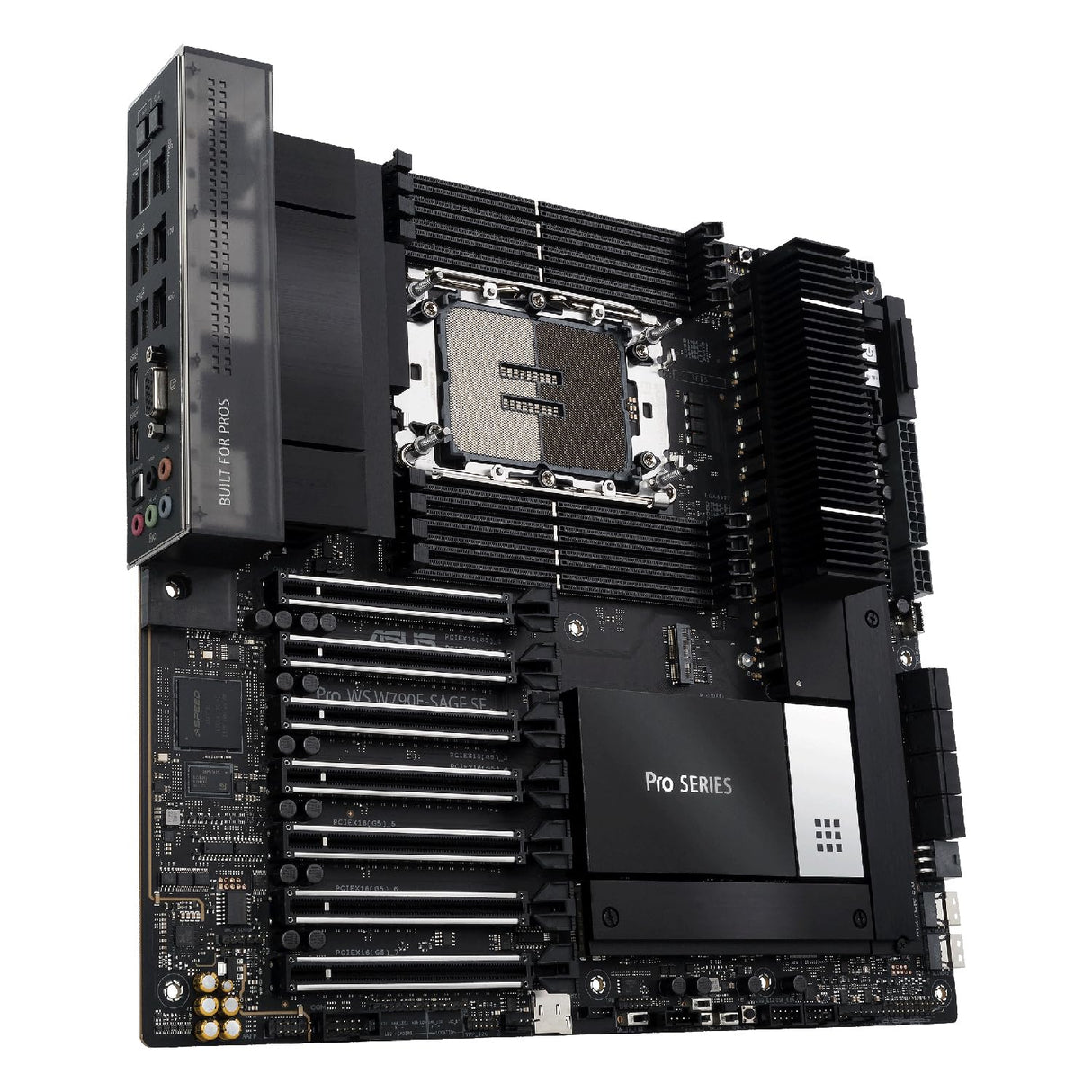 ASUS Pro W790E-SAGE SE Placa Base Intel W790 (LGA 4677 EEB con PCIe 5.0 x16, M.2, Dual 10G LAN, gestión remota de Nivel de Servidor, 14+1+1 etapas de alimentación, USB 3.2 Gen 2x2 Type-C), Negro