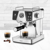 Ufesa Bergamo Cafetera Expresso y Capuccino con Manómetro, 20 Bares, 1350W, Panel Táctil, Vaporizador Orientable, Sistema Thermoblock, Depósito 1.8L, 1 o 2 Cafés, Inox