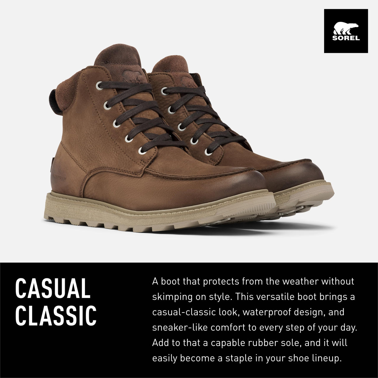 Sorel Madson 2 Moc Toe WP, Botas de invierno impermeables, Hombre, Tobacco, 41.5 EU