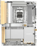 GIGABYTE X870E Aero X3D Wood Motherboard - Supports AMD Ryzen 9000 Processors, 16+2+2 Phase Digital VRM, up to 9000Hz DDR5 (O.C.), 2xPCIe 5.0 + 2xPCIe 4.0, Wi-Fi 7, 5GbE LAN, USB 4