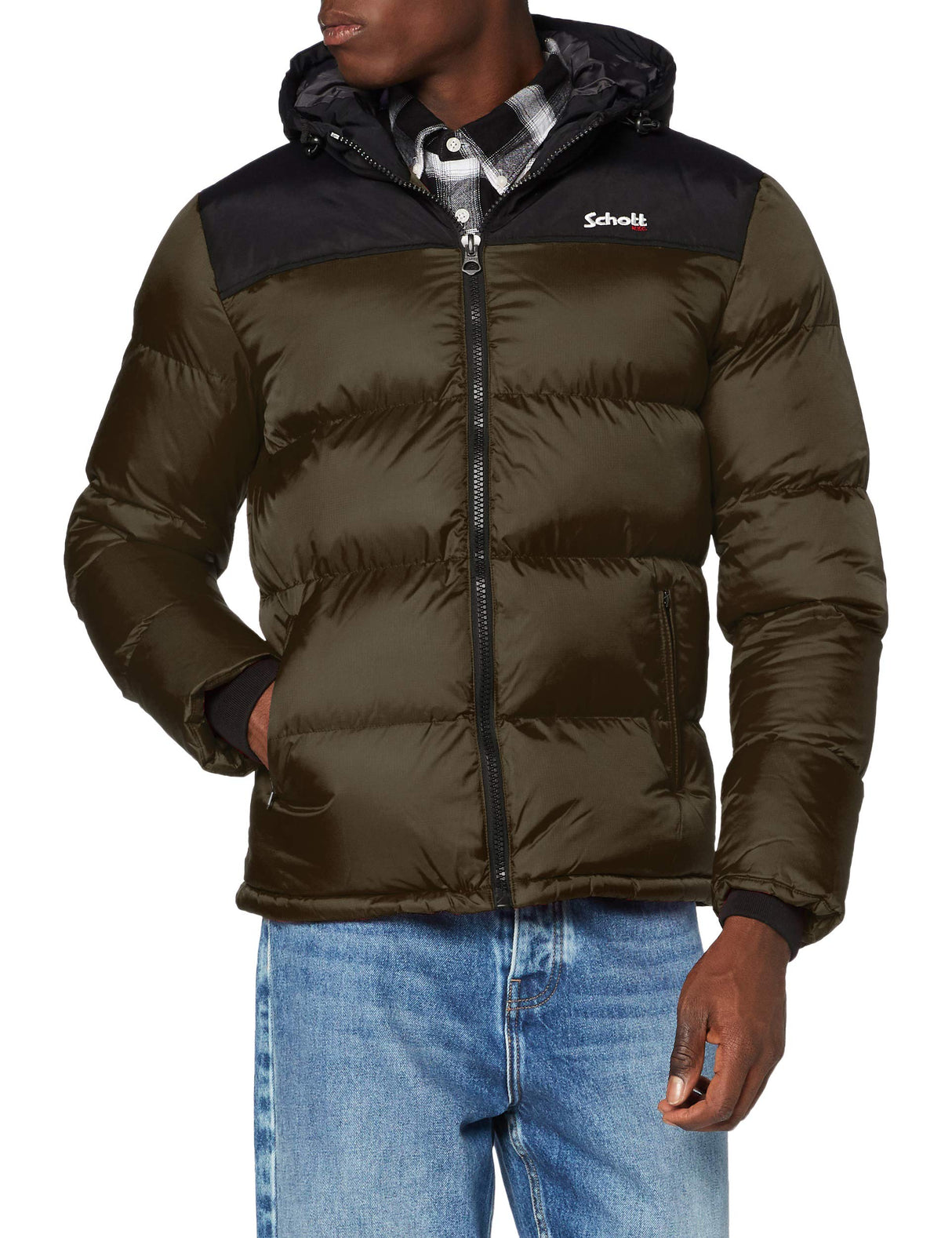 Schott NYC UTAH2, Chaqueta para Unisex adulto, Kaki, L