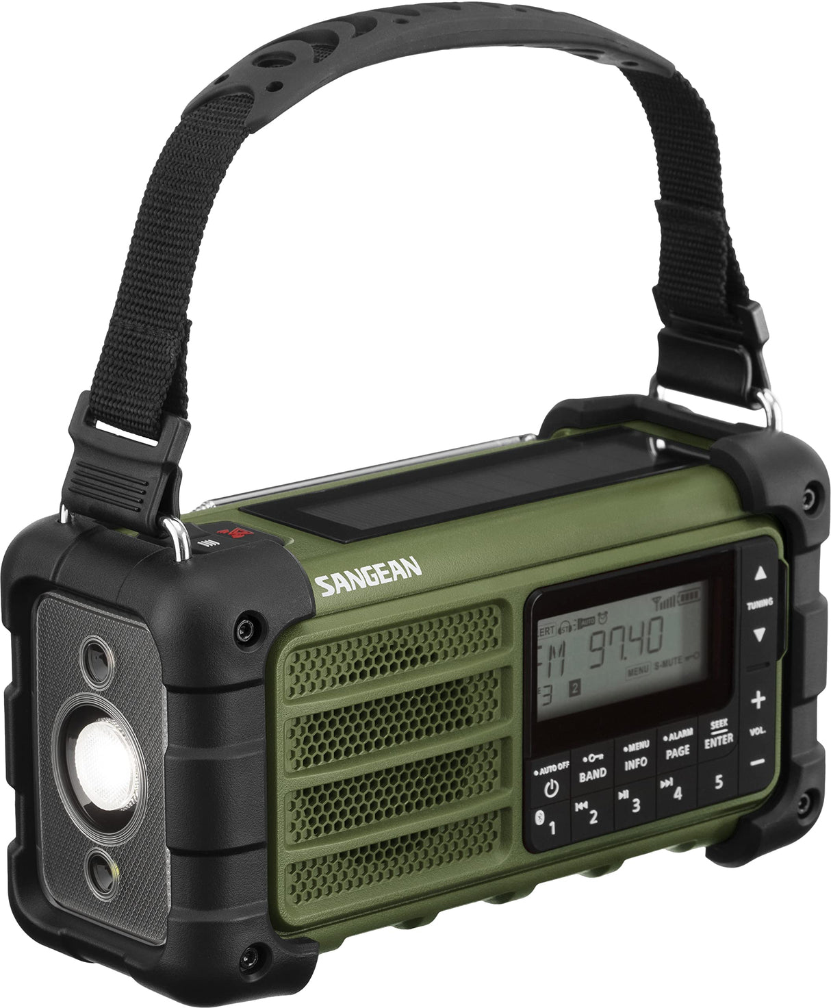 Sangean MMR-99 Radio Recargable de Emergencia, Am/FM - RBDS Bluetooth (Aux) Multi-Powered