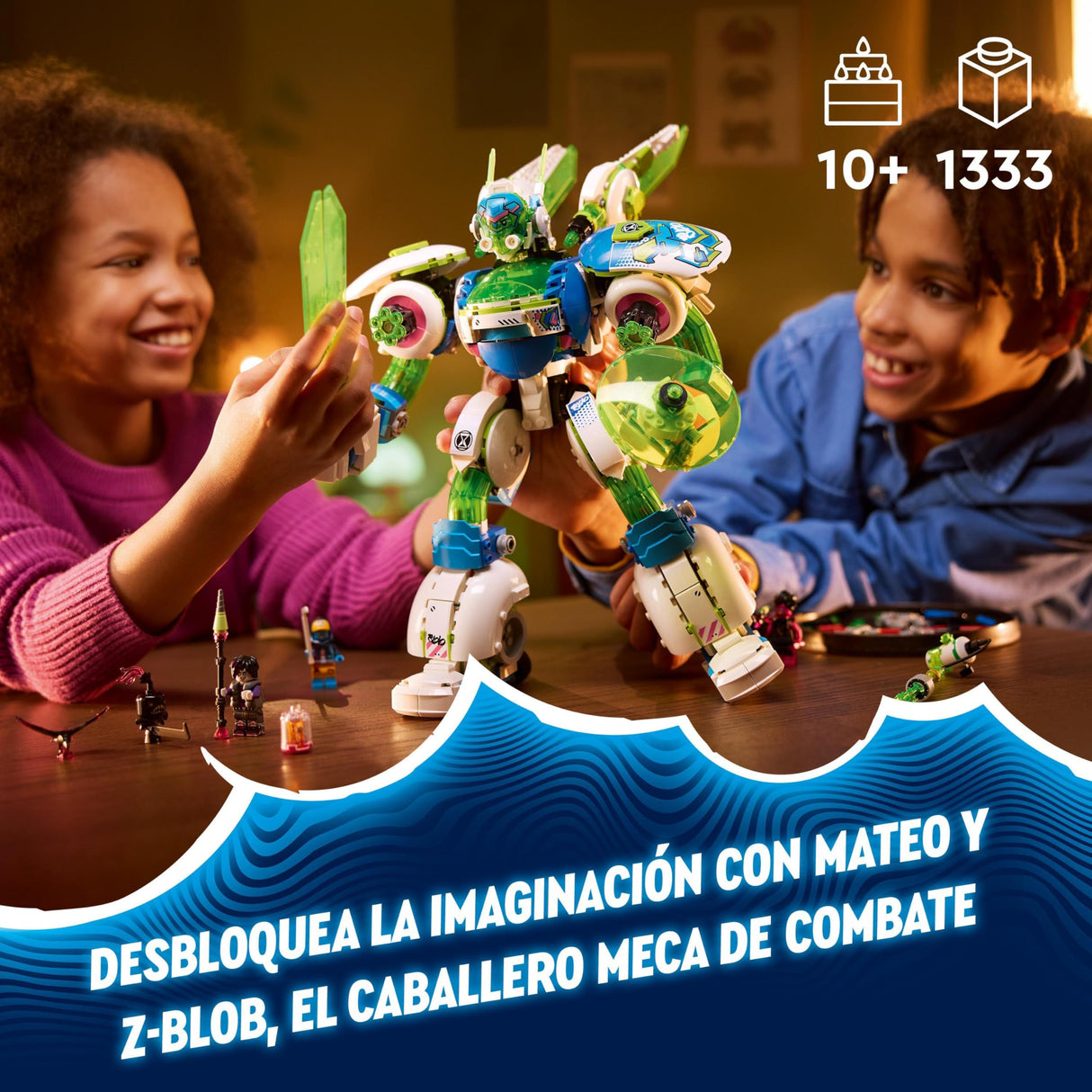 LEGO DREAMZzz 3 en 1 Mateo y Z-Blob Caballero Meca de Combate Robot y Lanzadera Espacial de Juguete de Construcción, Regalo para Niños y Niñas de 10 Años o Más, Juego Creativo con 4 Minifiguras 71485
