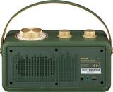 SANGEAN RA-101 Forest Gold/Altavoz PORTÁTIL. Diseño Retro de Madera y Piel sintética. Bluetooth 5.0. Autonomía 19 Horas con una Carga Completa. AUX-in para Fuentes de Audio externas.