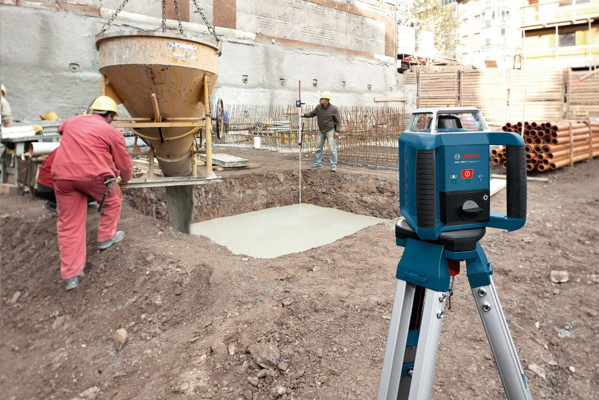 Bosch Professional GRL 400 H - Nivel láser giratorio (uso con un solo botón, alcance Ø: hasta 400m, en maletín)
