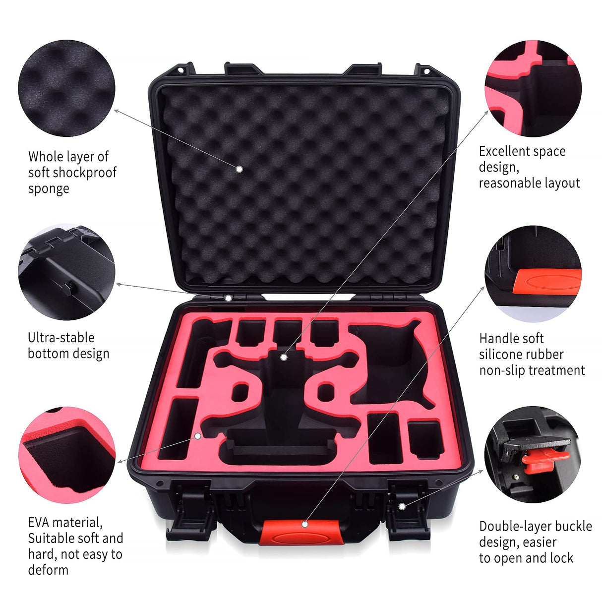 FPVtosky Maleta Profesional para dji FPV - Estuche de Transporte para dji FPV Fly More Combo - Capacidad para 5 Baterías, 2 Juegos de Hélices [Drones y Accesorios No Incluidos]