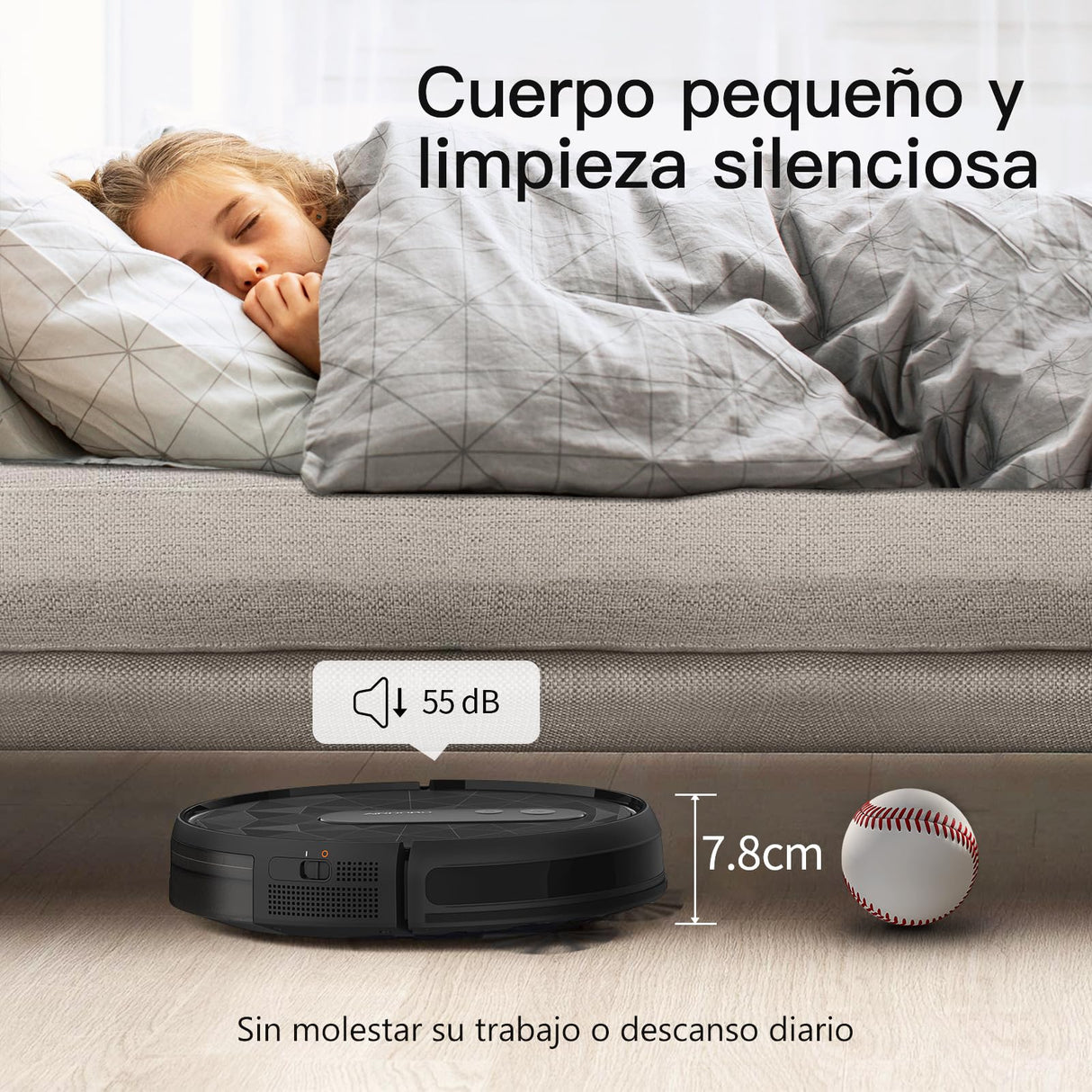 AIRROBO P20 Robot Aspirador, Succión 2800Pa Aspiradora Automática, Limpieza Zig-Za, Autonomía 120 Minutos, Control App/WiFi, para Pelo de Mascotas y Suelos Duros, Equipado con estación de Carga