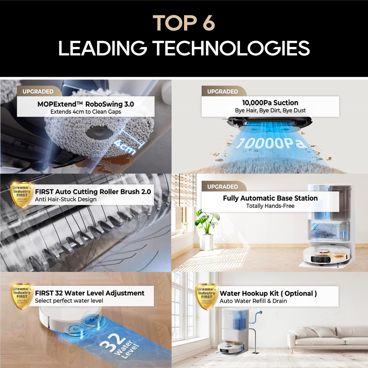 Dreame Aspiradora robot L10s Ultra Gen 2 con fregona, succión de 10000 Pa, tecnología LiDAR para evitar obstáculos y MopExtend, lavado y secado automático, vaciado y rellenado, elevación de fregona de