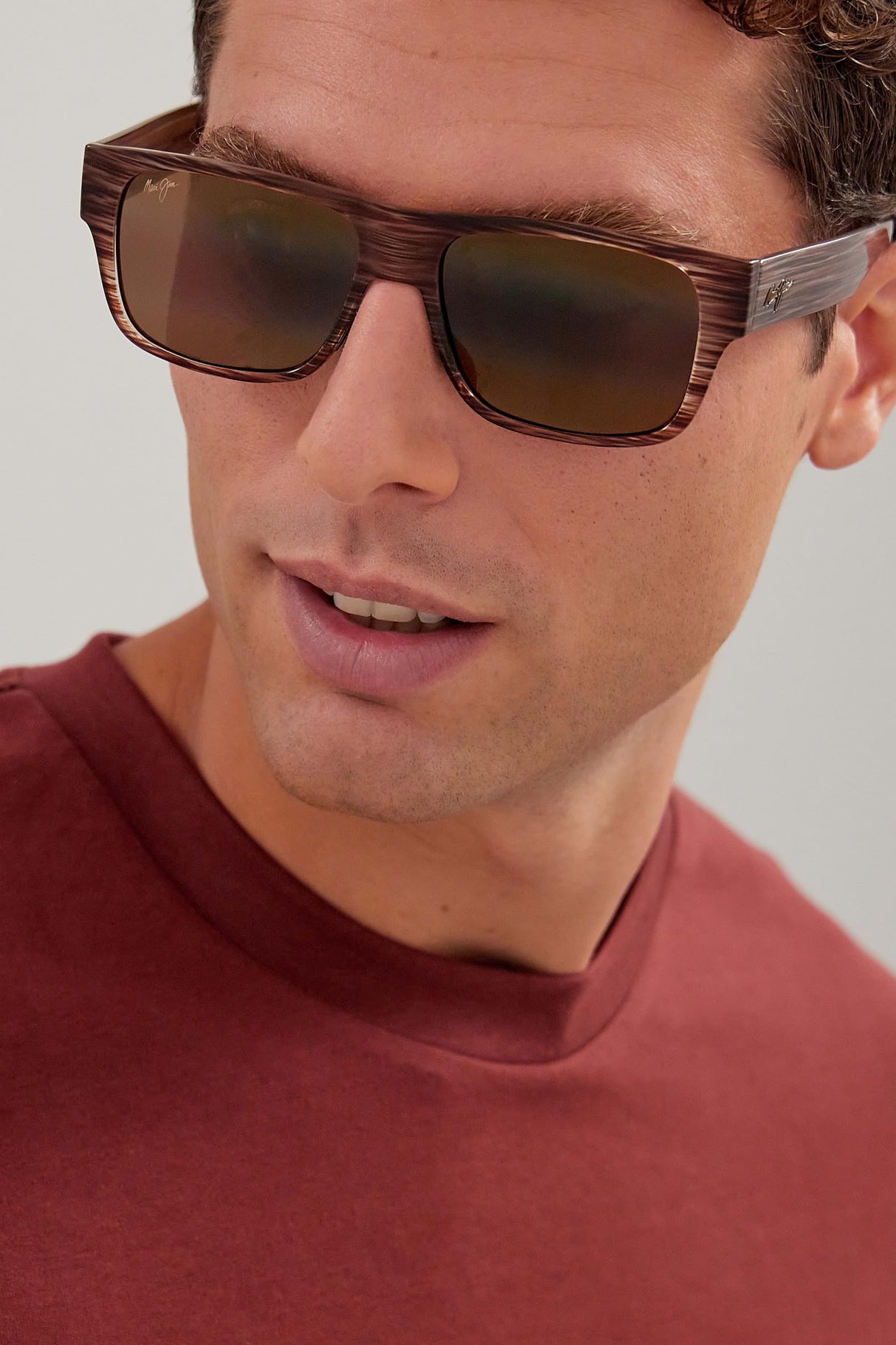 Maui Jim Keahi Gafas, Brown Stripe, 56-16-145 Unisex Adulto