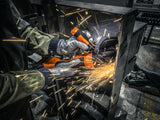 Fein Amoladora angular con batería CCG 18-115-10 PD-SEC AS (disco abrasivo de 115 mm de diámetro, concepto de manejo seguro, interruptor de hombre muerto, operación a dos manos, trabajo seguro)