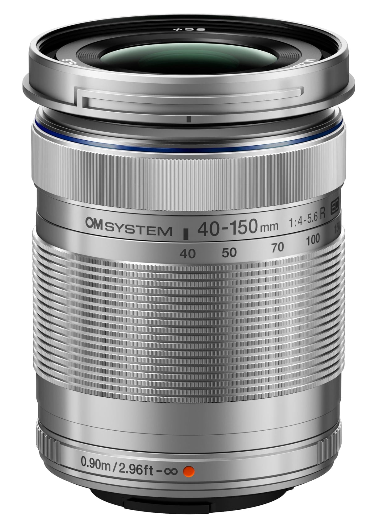 OM SYSTEM Olympus M.Zuiko Digital 40-150mm F4.0-5.6 R Plata para cámara Micro Cuatro Tercios, Lente Zoom 3.75x, Diseño Portátil