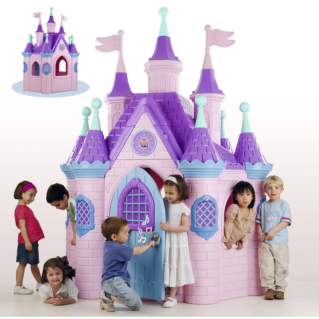 FEBER - Super Palace Palacio Infantil, Picaporte con Sonidos, Colores Luminosos y Resistentes a la Luz, Gran Resistencia y Fácil Montaje, Niños Desde 3 hasta los 10 años, Famosa (800003254)