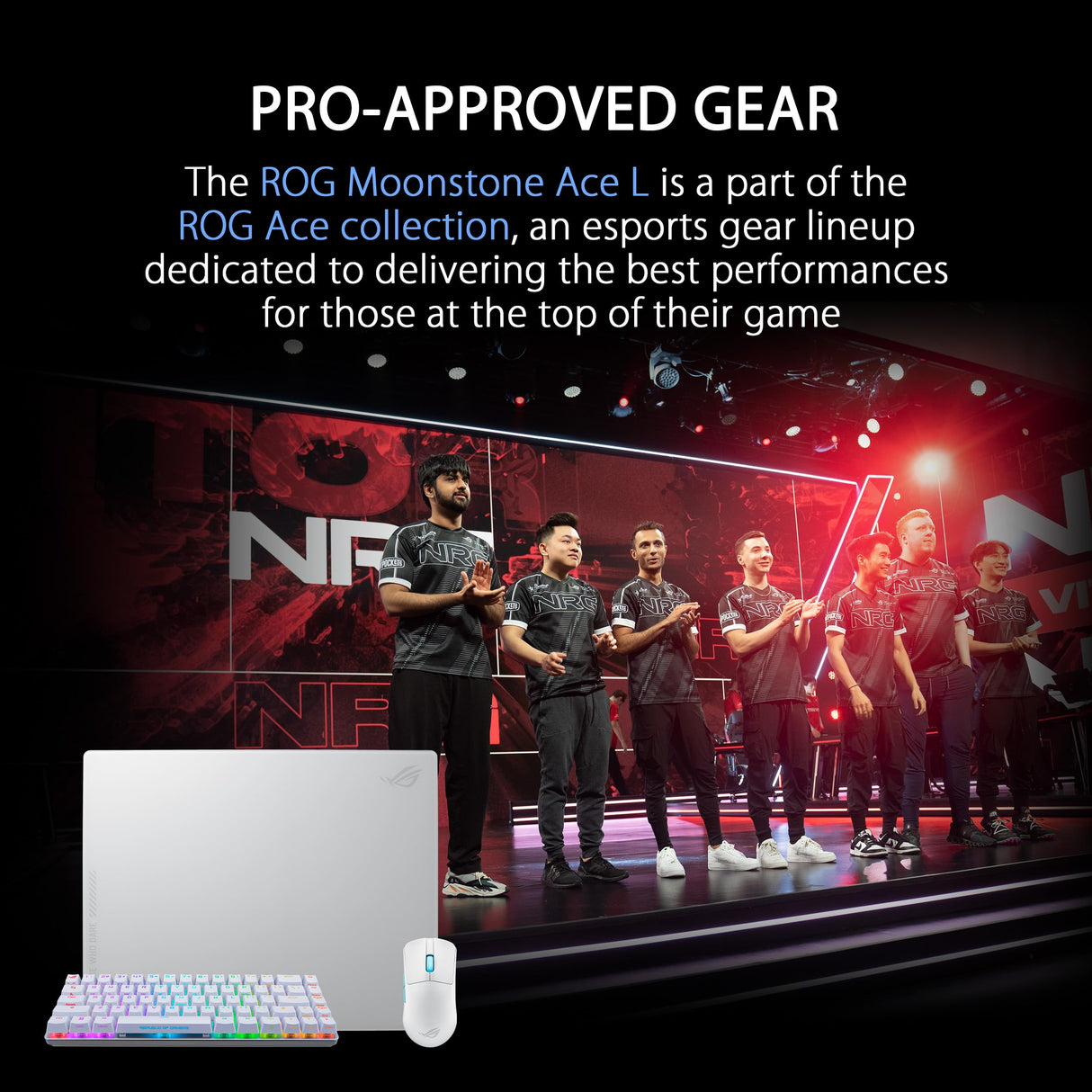 ASUS, ROG Moonstone Ace L, Alfombrilla de ratón de Cristal para Juegos, Superficie ultrasuave, diseño con reducción de Ruido, Vidrio Templado 9H, resiste Impactos y arañazos, Base de Silicona