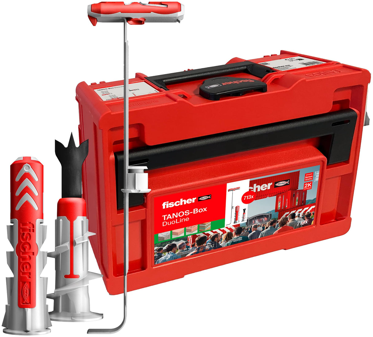 fischer Tanos-Box DuoLine - Juego de 713 tacos de 6-10 mm de diámetro, 30-80 mm de longitud, DuoPower, DuoTec y DuoBlade para mayor funcionalidad, rendimiento y seguridad, para profesionales y