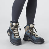 Salomon Quest Element Gore-Tex Botas de Senderismo de Piel para Mujer, Impermeable, Agarre Máximo, Zapatos Trekking, Ebony, 37 1/3