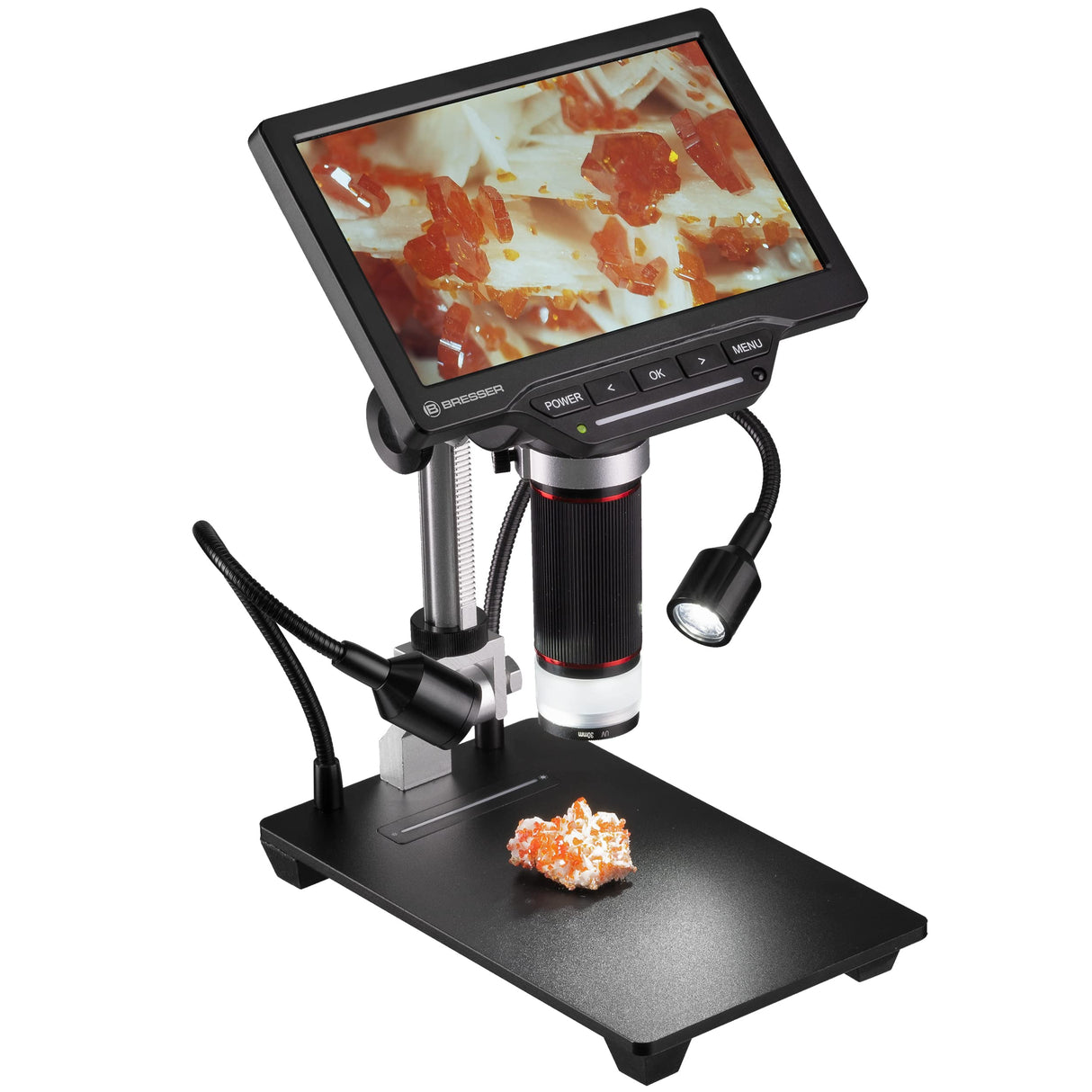 Bresser Microscopio Digital de 2L con luz Regulable, WiFi, Pantalla LCD a Color de 7 Pulgadas de Alta definición, función de grabación de vídeo y Fotos 1080P
