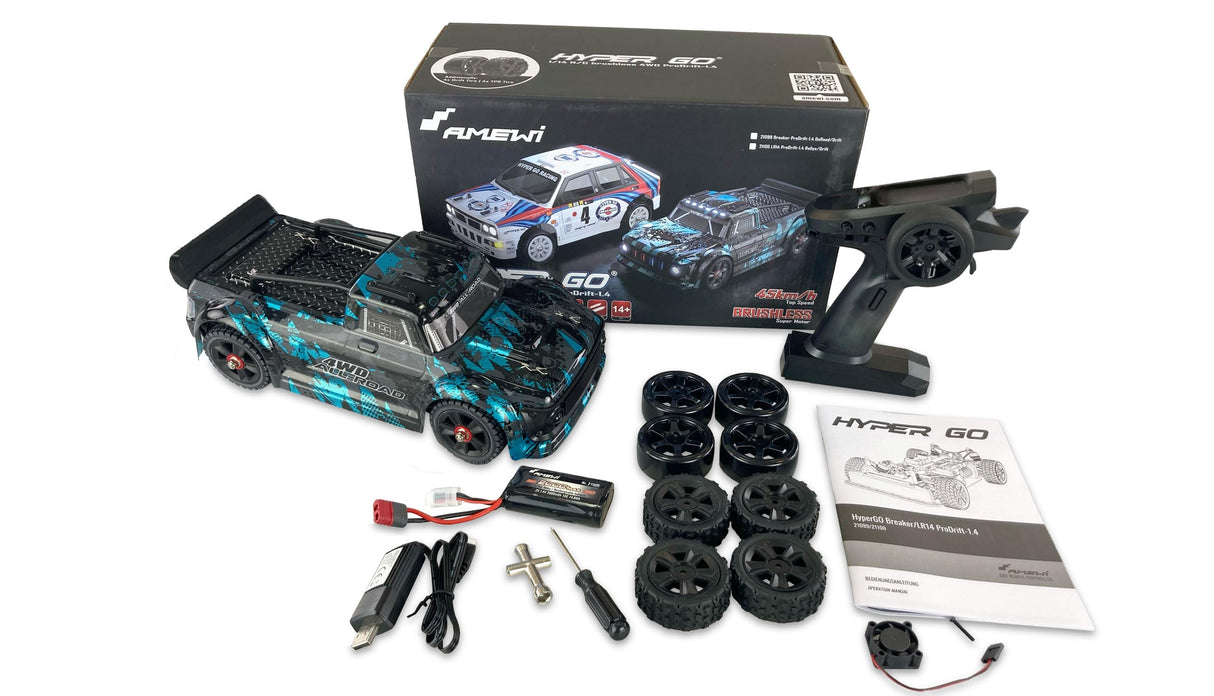 Amewi 21099 Hyper Go Breaker ProDrift-1.4 OnRoad/Drift Brushless Gyro 4WD 1:14 RTR