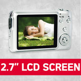 AGFA Photo Realishot DC8200 - Cámara Digital Compacta, 18MP, Video Full HD, Pantalla LCD 2.7'', Zoom Óptico 8X, Batería de Litio y Tarjeta SD de 16GB - Plata