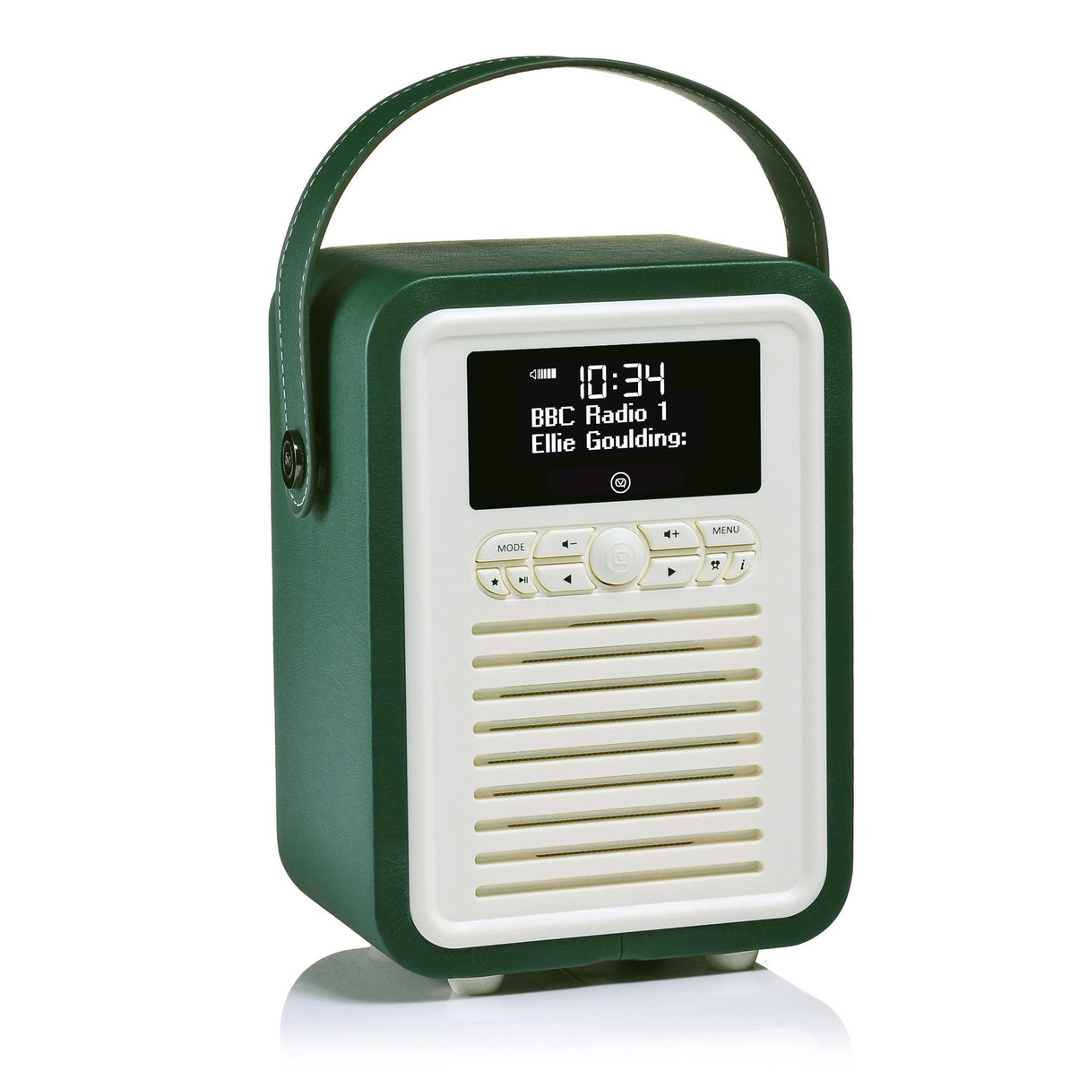 Radio Digital VQ Retro Mini Dab & Dab+ con FM, Bluetooth y Reloj Despertador – Verde Esmeralda