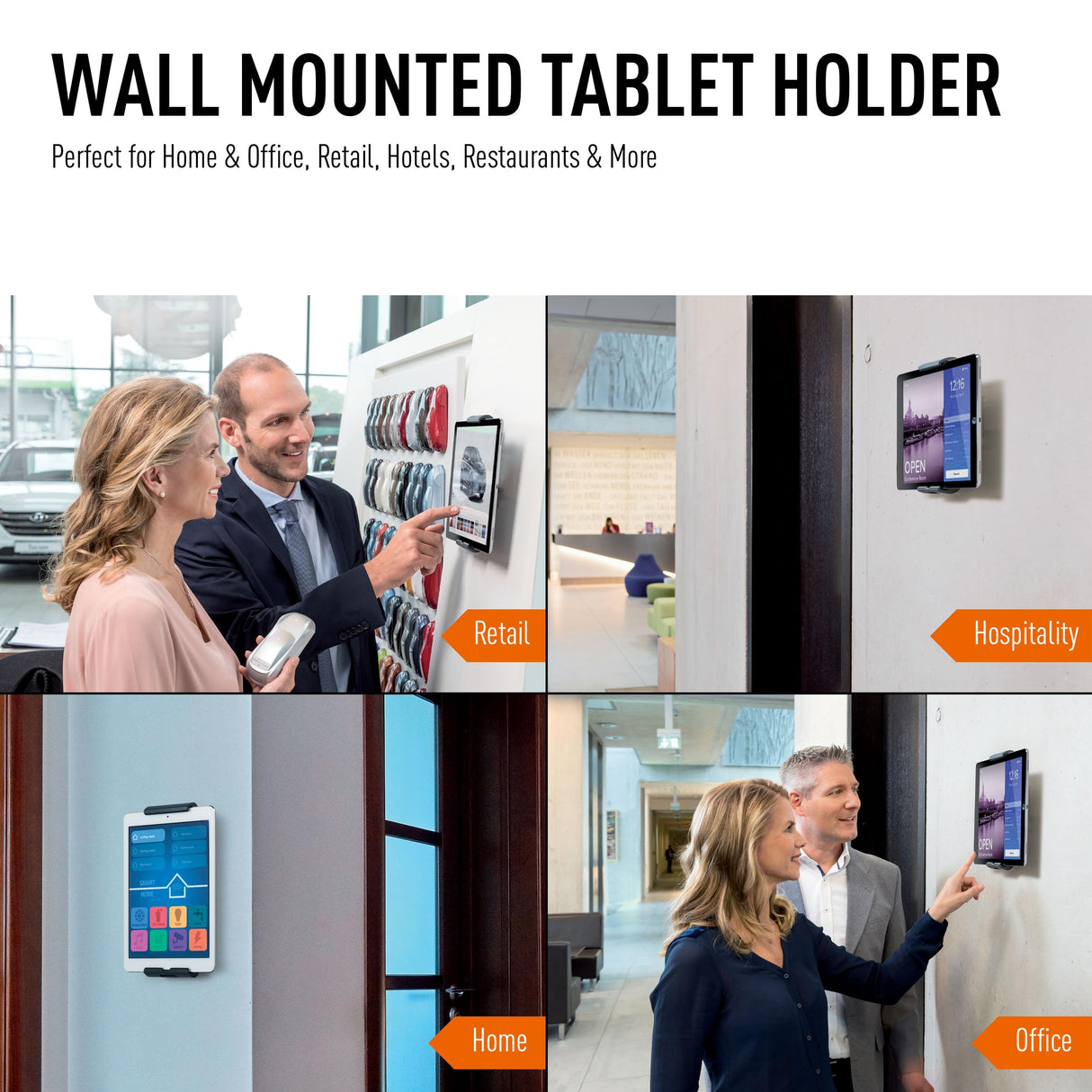 Durable 893323 Soporte de tablet para pared TABLET HOLDER WALL (para tablets de 7-13 pulgadas, giratorio 360° con dispositivo antirrobo) plata/antracita