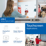 ACT AK4323 - Cable de vídeo USB C Active (AOC) de 3 m, USB 3.2 Gen2, 10 Gbps de alta velocidad, fibra óptica activa USB C, para paneles táctiles, videoconferencia