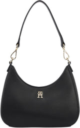 Tommy Hilfiger Bolso con bandolera Mujer Logotape con cremallera, Negro (Black), Talla Única