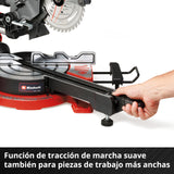 Einhell Sierra de tracción, vaivén e inglete con batería TE-SM 36/8 L Li-Solo Power X-Change (36V, hoja de sierra Ø 216, mesa giratoria, función de tracción, láser de línea de corte, sin batería)