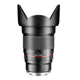 Samyang F1120709101 - Objetivo fotográfico DSLR para Micro Cuatro Tercios (Distancia Focal Fija 16mm, Apertura f/2-22 ED AS UMC CS, diámetro Filtro: 77mm), Negro