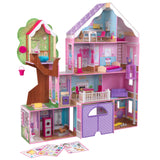 KidKraft Treehouse Retreat Casa de Muñecas de Madera con Muebles y Accesorios, Casita de Juguete con Perro, Garaje y Ascensor para muñecas de 30 cm, Juguetes niños y niñas Desde 3 años (10108)