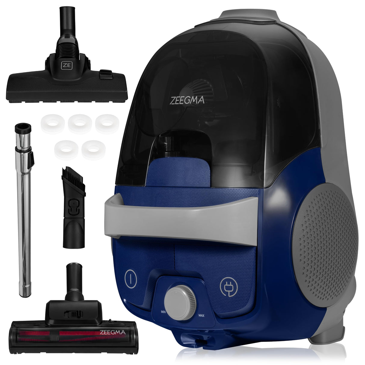ZEEGMA ZONDER VERRE FLOW Aspiradora Sin Bolsa 2 Filtros Higiénicos Para Alérgicos Succión 21000 Pa, Cepillo para Parquet, Turbobrush, 800 W Cable 9m, Funcionamiento Silencioso Cartuchos Aromáticos