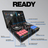 Reloop Ready Controladora de DJ compacta de 2 reproductores diseñada para Serato DJ Lite & DJ Pro, AMS-READY
