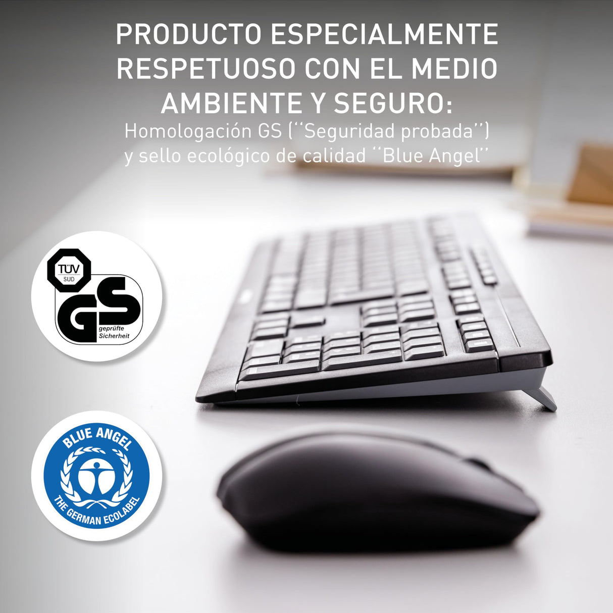 CHERRY STREAM DESKTOP RECHARGE, Pack de Teclado y Ratón Inalámbricos, Distribución de Teclado Suizo (QWERTZ), Radiofrecuencia 2,4 GHz, Teclas Silenciosas, Recargable, negro