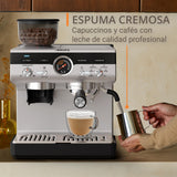 Krups Precision Cafetera profesional para espresso y capuccino,con molinillo integrado y 30 ajustes de molienda,cafetera con ajustes de preinfusión y control de temperatura,Acero inoxidable/Negro