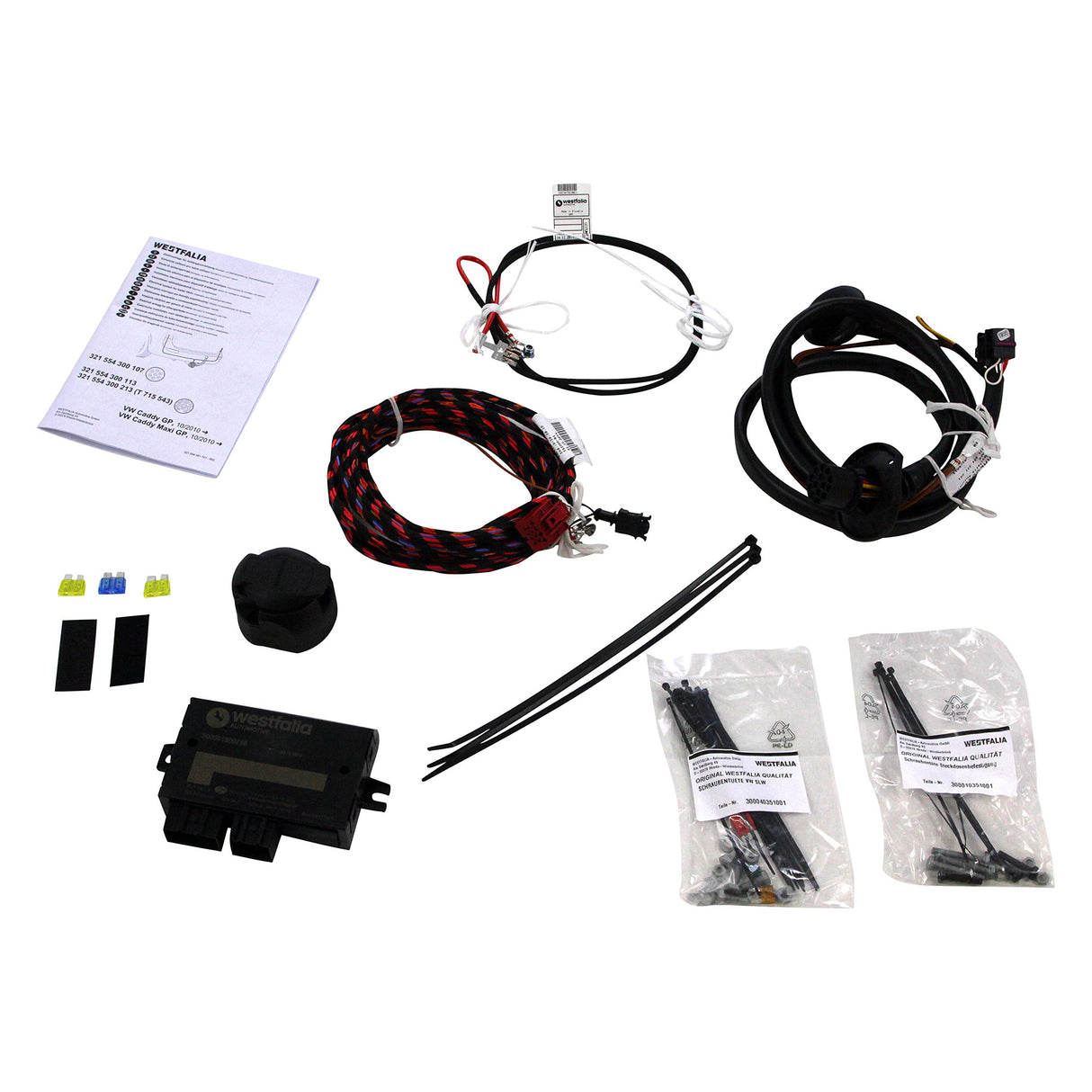 Westfalia Enganche Desmontable para VW Caddy III + IV (incluyendo Life, Maxi, Alltrack) (Año 09/2010-09/2020) - Viene Acompañado de un Kit de Cableado de 13 pines