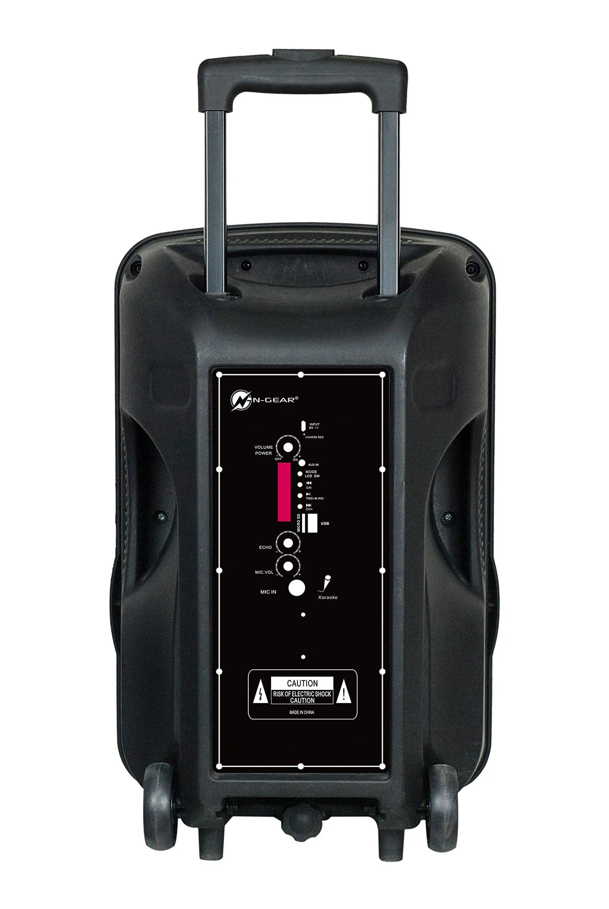 N-GEAR- Altavoz Sono Karaoke MP3 móvil Trolley, Color Negro (Flash 1205)