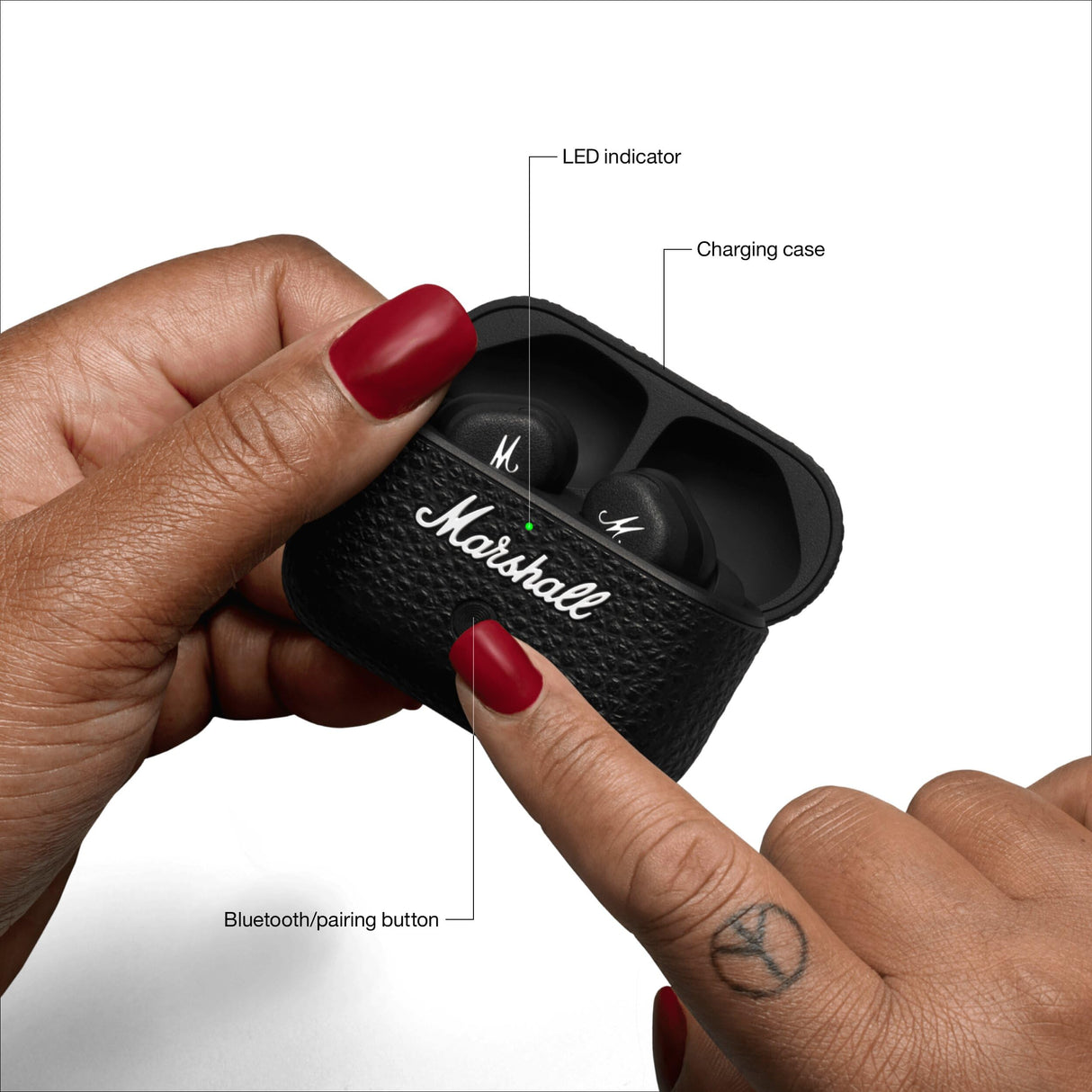 Marshall Motif II ANC - Audífonos Bluetooth inalámbricos con cancelación Activa de Ruido, 30 Horas de reproducción, Negro