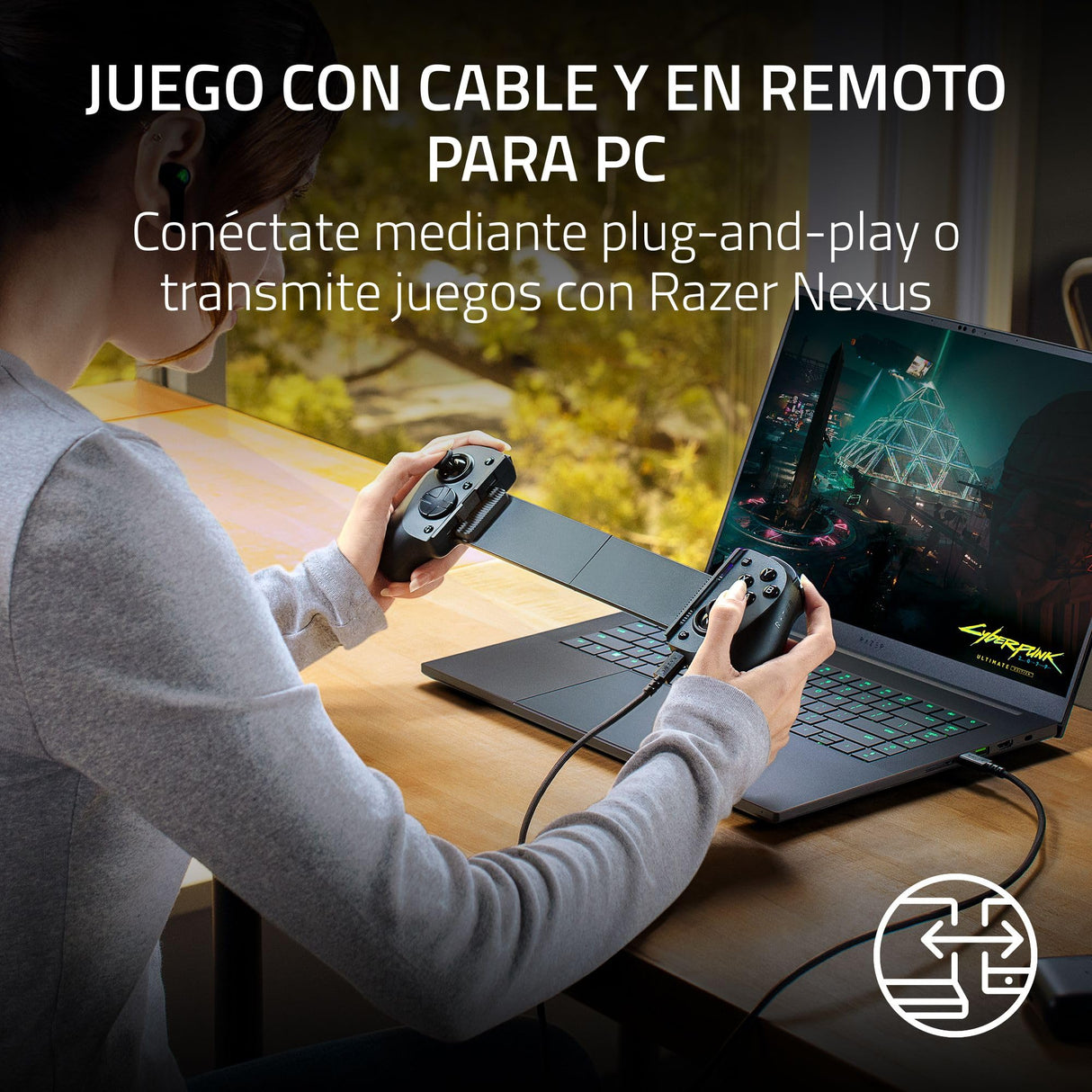 Razer Kishi V3 Pro XL - Mando gaming USB C para tablets de tamaño completo - iPads y tabletas Android de hasta 13" - Plug-and-Play - sticks analógicos (12 botones - háptica Sensa HD) Negro